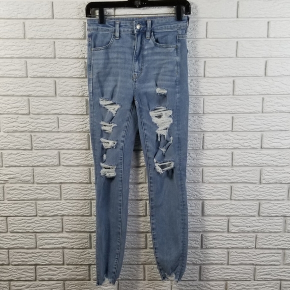 American Eagle Outfitters Denim - American Eagle Highest Rise Jeggings 2 Destructed